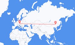 Flyreiser fra Daqing, Kina til Linz, Østerrike