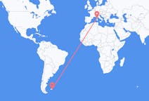 Flyrejser fra Mount Pleasant, Falklandsøerne til Ajaccio, Frankrig