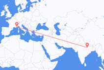 Flyrejser fra Varanasi, Indien til Nice, Frankrig