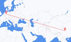 중국 면양에서 출발해 독일 파더본에게(으)로 가는 항공편