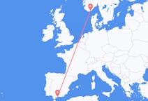 Vluchten van Kristiansand, Noorwegen naar Malaga, Spanje