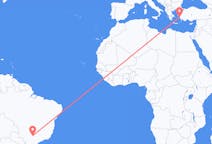 브라질 아라사투바에서 출발해 그리스 사모스에게(으)로 가는 항공편