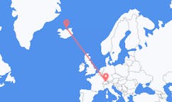 아이슬란드 그림지에서 출발해 스위스 취리히로(으)로 가는 항공편