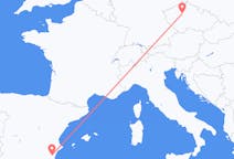 出发地 捷克布拉格目的地 西班牙穆尔西亚的航班