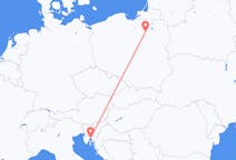Flyreiser fra Rijeka, Kroatia til Szymany, Szczytno fylke, Polen