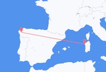 Flyreiser fra Santiago de Compostela, Spania til Alghero, Italia