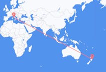 Vluchten van Gisborne, Nieuw-Zeeland naar Rome, Italië
