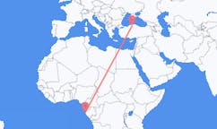 Flyreiser fra Port-Gentil, Gabon til Kastamonu, Tyrkia