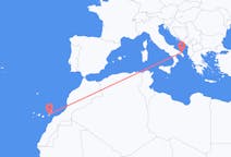 Flyreiser fra Ajuy, Spania til Brindisi, Italia