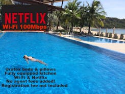 Beach condos at Pico de Loro Cove - Wi-Fi & Netflix, 42-50''TVs with Cignal cable, Uratex beds & pillows, equipped kitchen, balcony, parking - guest registration fee is not included