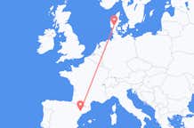 Vluchten van Lerida, Spanje naar Billund, Denemarken