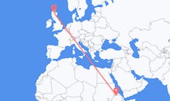 出发地 埃塞俄比亚希雷前往苏格兰的印威內斯的航班