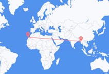 Flyrejser fra Magwe, Myanmar (Burma) til Fuerteventura, Spanien