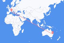 Flyreiser fra Inverell, Australia til Nice, Frankrike