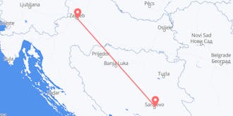 Flyg från Bosnien och Hercegovina till Kroatien