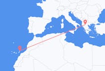ギリシャのカストリアからから、スペインのランサローテ島までのフライト