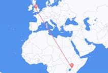 Flyrejser fra Eldoret, Kenya til Birmingham, England