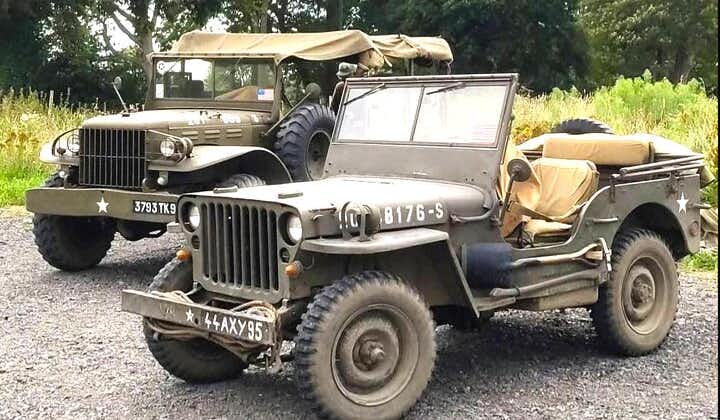 WW2 Jeep or Dodge truck tour of the Omaha Beach site