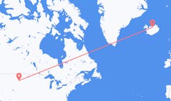航班从美国比灵斯市到阿克雷里市，冰岛塞尔