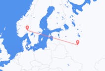Flyg från Moskva, Ryssland till Oslo, Norge