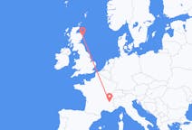 Vluchten van Aberdeen, Schotland naar Grenoble, Frankrijk