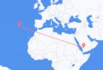 Flyg från Najran, Saudiarabien till Ponta Delgada, Portugal
