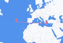 Flights from Horta, Azores, Portugal to Heraklion, Greece