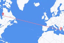 Flyreiser fra Kuujjuarapik, Canada til Athen, Hellas