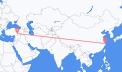 中国の寧波から、トルコのアドゥヤマンまでのフライト