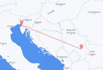 Flyg från Trieste, Italien till Niš, Serbien