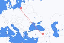 Flyreiser fra Diyarbakir, Tyrkia til Szczytno, Polen