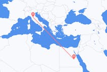 Flyg från Luxor, Egypten till Florens, Italien