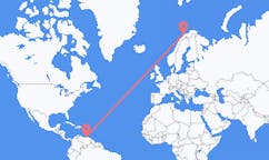 Flyg från Barcelona, Venezuela till Tromsö, Norge
