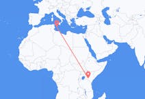 Vluchten van Nairobi naar Lampedusa