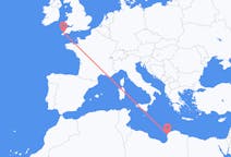 出发地 利比亚出发地 班加西前往英格兰的紐奎的航班