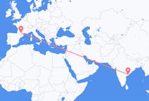 Flights from Rajahmundry, India to Toulouse, France
