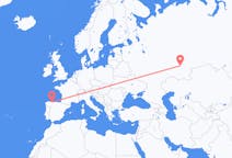Flyg från Ufa, Ryssland till Santiago del Monte, Spanien