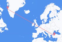 Flyreiser fra Eskişehir, Tyrkia til Sisimiut, Grønland