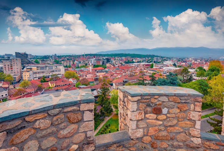 Photo of wonderful summer cityscape of Skopje.