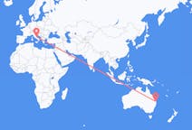 Flyg från Queensland, Australien till Pescara, Italien