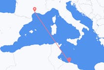 出发地 利比亚出发地 的黎波里目的地 法国蒙彼利埃的航班