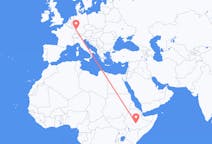 Flyreiser fra Goba, Etiopia til Karlsruhe, Tyskland