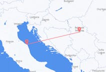 セルビアのベオグラードからから、イタリアのアンコーナまでのフライト