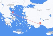 トルコのアンタルヤからから、ギリシャのスキアトス島までのフライト