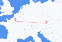 Flights from the city of Paris to the city of Vienna