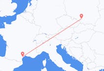 Flyg från Béziers, Frankrike till Katowice, Polen