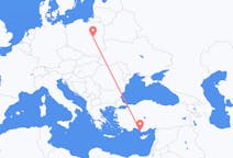 Flyrejser fra Gazipaşa, Tyrkiet til Warszawa, Polen
