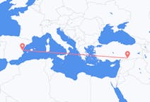 Flyrejser fra Şanlıurfa, Tyrkiet til Valencia, Spanien