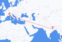 Flyrejser fra Ranchi, Indien til Nice, Frankrig