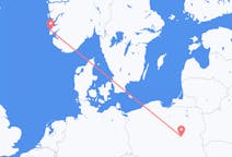 Flights from Warsaw in Poland to Haugesund in Norway